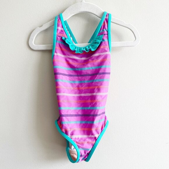 Patagonia Cross Back Ruffle Striped Swimsuit - Picture 6 of 6